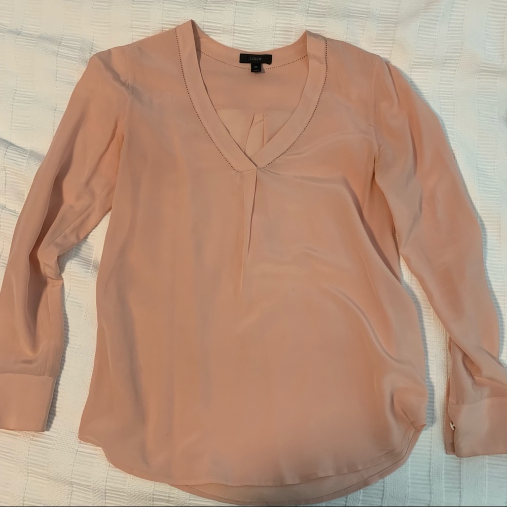 Blush pink silk top